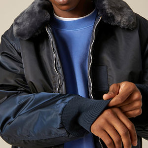 2024 blouson d'aviateur coupe ajustée pour hommes avec logo personnalisé support en tissu de coton de haute qualité nouvelle broderie vêtements d'extérieur d'hiver - Product Image 2