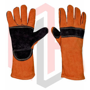 Gants de soudage en cuir brun de qualité supérieure, antistatiques, 7 oz, résistants aux déchirures, équipement de sécurité pour le soudage MIG/TIG - Product Image 1