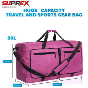 Bolsa de Viaje Plegable Impermeable SUPREX de 80L, Bolsa de Gimnasio de Gran Capacidad, Ligera, Compacta, con Diseño de Nieve - Product Image 4
