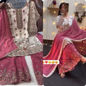 ชุดคุर्ตา/คุर्ติ ผ้าเรยอนชานเดรี ปักลายนูน สวยงามสำหรับผู้หญิง ชุดเซ็ตเสื้อและกางเกง สำหรับงานปาร์ตี้ ไม่ยับ แห้งเร็ว - Product Image 6