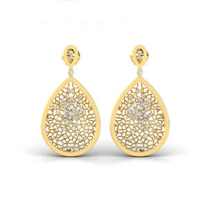 ต่างหูโรเดียมชุบทอง18K สุดหรูสำหรับผู้หญิงต่างหูทองคำสีเหลืองคลาสสิกสำหรับปลูกเพชร IGI ได้รับการรับรองจากห้องปฏิบัติการดีไซน์ใหม่ - Product Image 1