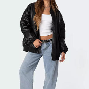 Chaqueta de Cuero de Carreras de Alta Calidad con Logotipo Personalizado para Mujer, Chaquetas de Cuero de Motociclista con Parche Bordado Personalizado - Product Image 6