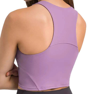 Qualité supérieure OEM haute élasticité musculation côtelé femmes Yoga débardeurs femme haut court femmes Yoga débardeur - Product Image 1
