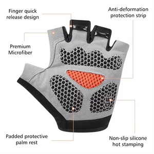 Guantes de Ciclismo sin Dedos, Antideslizantes, Transpirables, Unisex, de Neopreno/Cuero/Poliéster, de Secado Rápido y Ligeros - Product Image 4