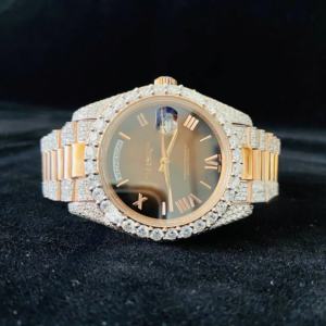 Entièrement Glacé Chocolat Cadran Lunette Cadran Moissanite Diamant Montre-Bracelet pour Hommes Business Style Hip Hop Montre Pour Hommes - Product Image 2