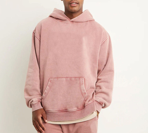 Sweat à capuche personnalisé en coton éponge française surdimensionné pour hommes - Product Image 1