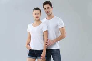Wholesale Custom <b>White</b> Blank 70% Polyester 30% Cotton <b>Mens</b> Sport Fitness T-<b>Shirts</b>-FINER THREADS <b>Short</b> <b>Sleeve</b> Regular Fit - Product Image 2