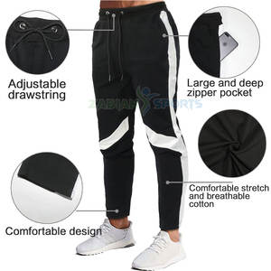 Pantalon de survêtement décontracté taille moyenne pour hommes Pantalon de sport en toile légère avec plusieurs poches à motif droit Style jogging - Product Image 6