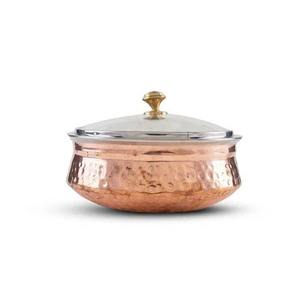 Handi en cuivre martelé, décoration de luxe, handi en métal, décoration indienne artisanale, service de fête, mariage, handi martelé - Product Image 2