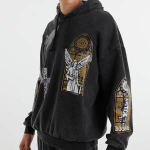 Sweat-shirt de haute qualité Sweat à capuche en coton mélangé lourd Logo personnalisé Sweat-shirt à col rond surdimensionné vierge pour garçons - Product Image 6