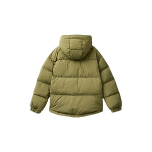 Manteaux d'hiver matelassés imperméables respirants à manches longues à capuche pour femmes en tissu uni vert 2025 Nouvelle mode - Product Image 5