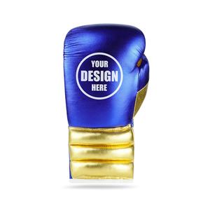 Venta al por mayor profesional 8oz cuero de vaca guantes de boxeo logotipo personalizado mejores Muay Thai Kick Punching guantes de entrenamiento de cuero - Product Image 5
