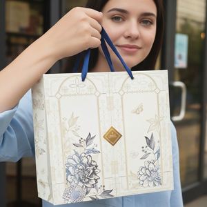 Sacs de shopping en papier écologiques - Emballage personnalisé de luxe pour les marques durables Biodégradable Recyclable Décoration de cadeaux - Product Image 5