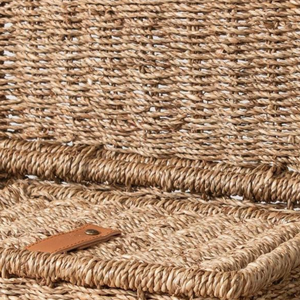 กล่องเก็บหญ้าทะเลทอดีไซน์เรียบง่ายหรูหราพร้อมสายหนังสําหรับจัดระเบียบบ้านและตกแต่งในราคาขายส่ง - Product Image 6