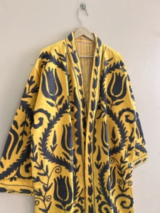 Suzani Long <b>Kimono</b> Jacket For Women Handmade Vintage Style Bohemian <b>Kimono</b> Coat - Product Image 6