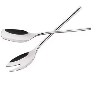 Juego de Cubiertos para Ensalada de Acero Inoxidable, Tenedor y Cuchara con Acabado Espejo, Utensilios de Cocina de Grado Alimenticio - Product Image 2