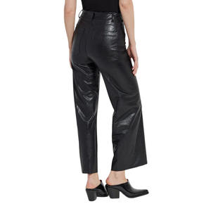 Pantalones de cuero de diseño personalizado de alta calidad Nuevo estilo Adultos Ropa de invierno Pantalones de cuero de color sólido Mujeres para la venta - Product Image 6