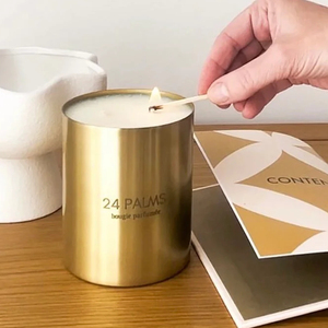 Vente en gros de bocaux à bougies en laiton fabrication de bougies parfumées vides avec fini brossé logo personnalisé pas cher prix unique conteneur de bougie - Product Image 1