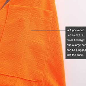 Seguridad de manga larga personalizada para Polos Camisa de trabajo de alta visibilidad Cinta de costura reflectante Ventas al por mayor Lona de patrón sólido - Product Image 2