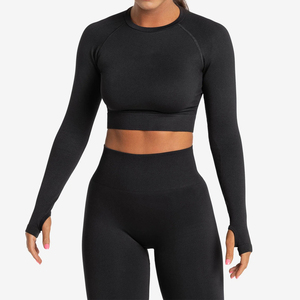 Venta al por mayor de alta calidad de secado rápido transpirable mujeres gimnasio Fitness conjuntos personalizados gimnasio entrenamiento Fitness mujeres Yoga conjuntos - Product Image 3