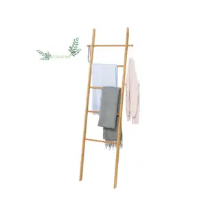 Unique Handmade Bamboo Ladder Decorative For Home Restaurant Hotel / Bamboo Ladder Towel Rack Made In Vietnam