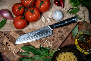 Venta al por mayor personalizado de calidad superior OEM ODM servicio hecho a mano japonés cuchillo de cocina hoja de acero inoxidable de alto carbono mango negro - Product Image 2