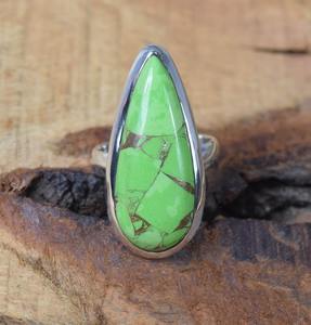 Piedra preciosa turquesa Natural hecha a mano sólida Plata de Ley 925 anillo de plata fina joyería anillo de promesa anillo de regalo de boda joyería - Product Image 4