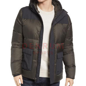 Nouvelle veste matelassée élégante pour homme, sans motif, pour l'hiver, de haute qualité, à col montant, avec logo sur le devant, séchage rapide et respirante - Product Image 5