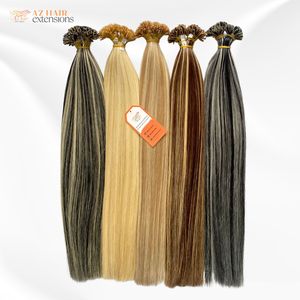 Vente en gros d'extensions de cheveux humains à pointe plate et droite personnalisables cheveux Remy alignés sur les cuticules non traités sans perte de cheveux - Product Image 5