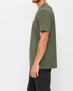 Personalizar 100% algodón de gran tamaño cuello redondo media manga camiseta para hombres con impresión Digital y Emberiodery logotipo personalizado - Product Image 3