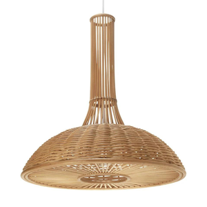 Coastal and Rustic Natural <b>Rattan</b> <b>Pendant</b> Lamp <b>Shade</b> Handwoven Dome Ceiling Light for Boho Interiors Handmade Craft - Product Image 3