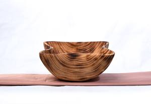 Cuenco rústico de madera creativo, vajilla de frutas, ensalada, sopa, cuenco para servir, utensilios de cocina para el hogar, mesa, restaurante, regalo de boda - Product Image 5