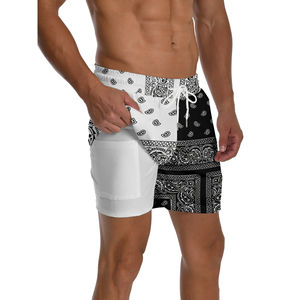 Wholesale Men's Nylon Shorts Custom Logo <b>Mid</b> Quick Dry Single-<b>Layer</b> Beach Anti-Wrinkle Sublimation Printing Loose Casual Fit - Product Image 2