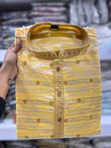 Pyjama de travail en coton à sequins lourds en jacquard pour hommes pour les occasions de fête - Product Image 5