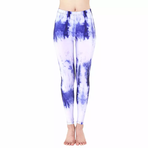 Women's High Waist <b>Tie</b> <b>Dye</b> Yoga <b>Leggings</b> Full Length Sublimation Printed Four-Way Stretch Spandex Polyester Pants - Product Image 1