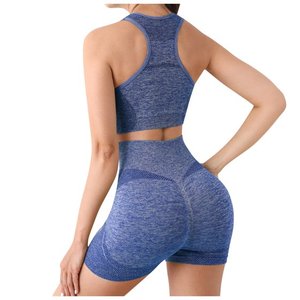 Conjuntos de entrenamiento para mujer, trajes de yoga, Sujetador deportivo y mallas de cintura alta, ropa de gimnasio, chándal - Product Image 3