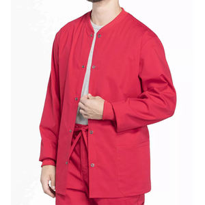 Veste de gommage solide d'échauffement à bouton OEM pour hommes, vêtements de travail médicaux, uniforme d'infirmière et d'hôpital - Product Image 3