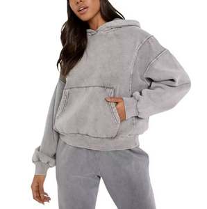 Sudaderas con capucha holgadas transpirables con lavado ácido personalizadas para mujer de gran tamaño 100% algodón nueva ropa de calle con cremallera sudaderas con capucha de peso pesado para inviernos - Product Image 1