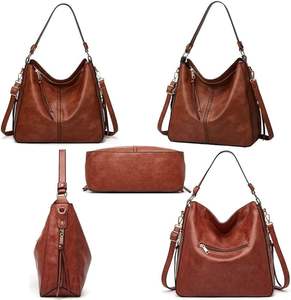 Aaliyan กระเป๋าโท้ทหนังแท้สะพายไหล่สำหรับผู้หญิงจุของได้มากสำหรับธุรกิจและการเดินทาง - Product Image 3