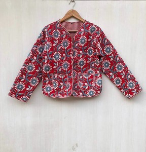 Chaqueta Acolchada de Algodón Boho Hecha a Mano para Mujer, Abrigo con Estampado de Bloques, Fabricante al por Mayor al Mejor Precio - Product Image 5