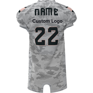 2025 personnalisé unisexe football américain uniforme respirant OEM maillots camouflé impression conception adulte ensemble à manches courtes grande taille - Product Image 3
