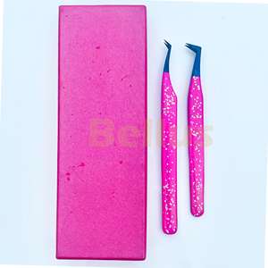 Pinzas de extensión de pestañas de embalaje personalizado Pinzas de pestañas de volumen de acero inoxidable con precios de fábrica competitivos - Product Image 2