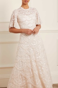 Elasticised <b>Waist</b> Natural Woven for Evening <b>slip</b> High Quality Floral Embroidery Boat Neck Maxi Casual Cotton Summer Dresses - Product Image 5