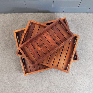 Ensemble de plateaux en bois rectangle de qualité supérieure pour servir du thé, du petit-déjeuner et des repas avec une finition lisse pour les repas en provenance d'Inde - Product Image 6