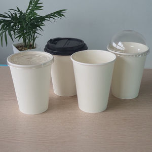 Gobelet en papier écologique-Gobelet en papier jetable-Gobelet en papier pour café à boire chaud avec couvercle-Matériau biodégradable - Product Image 1