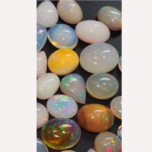 79 pièces d'opale éthiopienne naturelle avec feu 10mm à 20mm ovale poire Cabochon 418 Cts Iroc ventes qualité lâche pierres précieuses cabine US $418 - Product Image 2