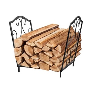 Fireplace Wood Storage Outdoor Indoor Fire Set Bin Firewood <b>Holder</b> Stove <b>Log</b> Rack Iron Folding Black Finished Firewood Rack - Product Image 2