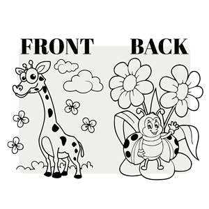 Sac de rangement fonctionnel à thème girafe et abeille, 14W x 16H, 35x40 cm - Product Image 2