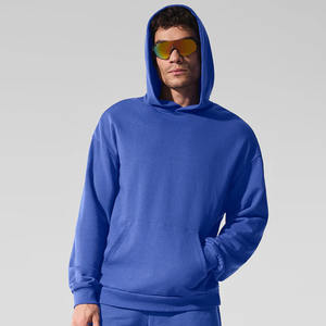 Venta al por mayor personalizado bordado azul chándal sudaderas con capucha Unisex impresión lisa en relieve de gran tamaño pulóver sudadera en blanco hombres Sudadera con capucha - Product Image 1