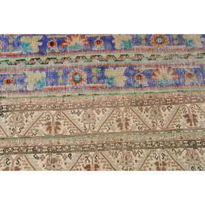 Alfombra Turca Pequeña de 2.6x3.8 pies (79x115 cm), Alfombra Vintage Azul Sólida - Product Image 4